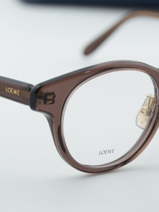 Loewe LW50085F 050 Unisex Round Eyeglasses - Shiny Brown 49mm main image 6